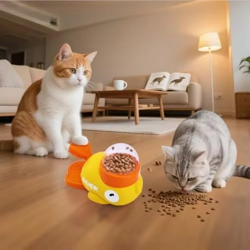 Żółta karmelka w kształcie kac – Dog Puzzle Feeder Toy recenzja i cena